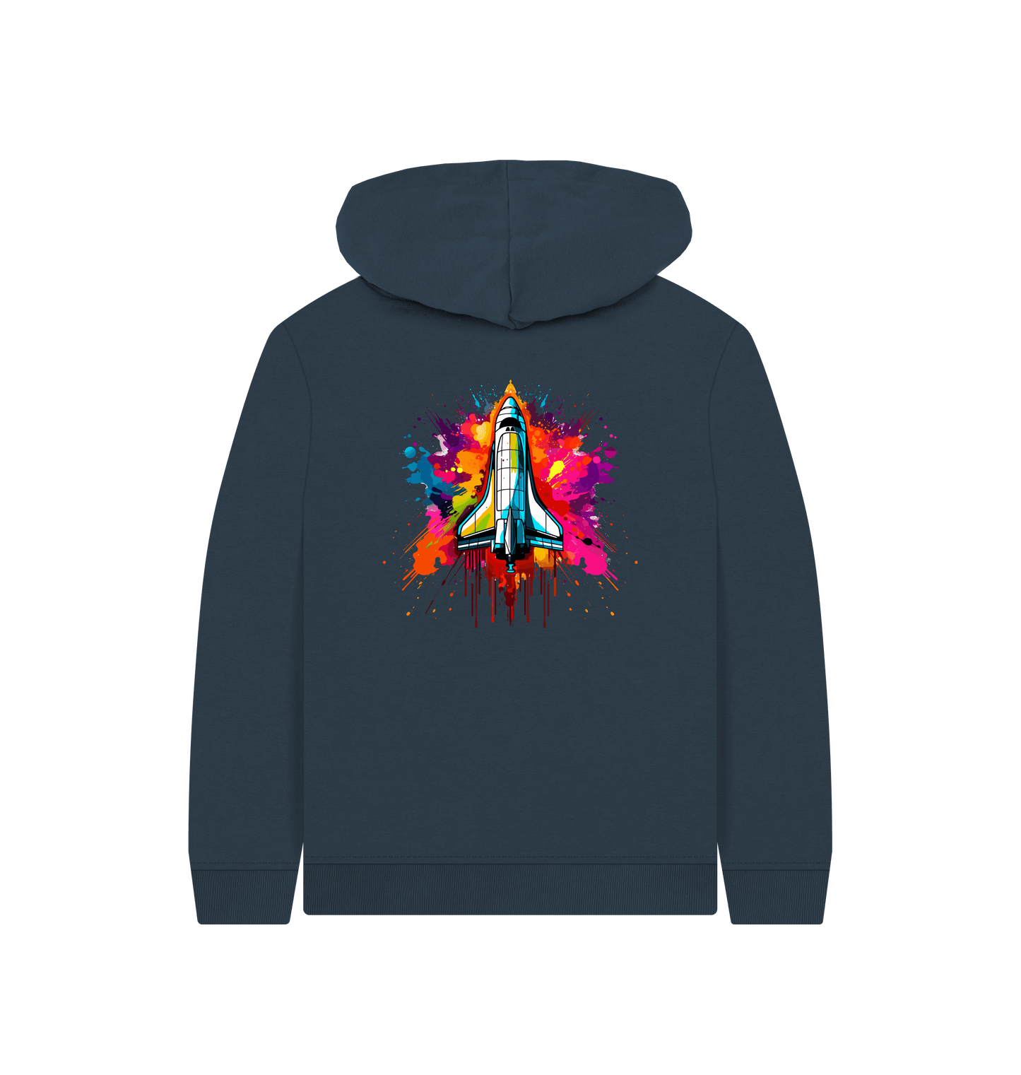 Navy Blue Printed Kids Hoodie