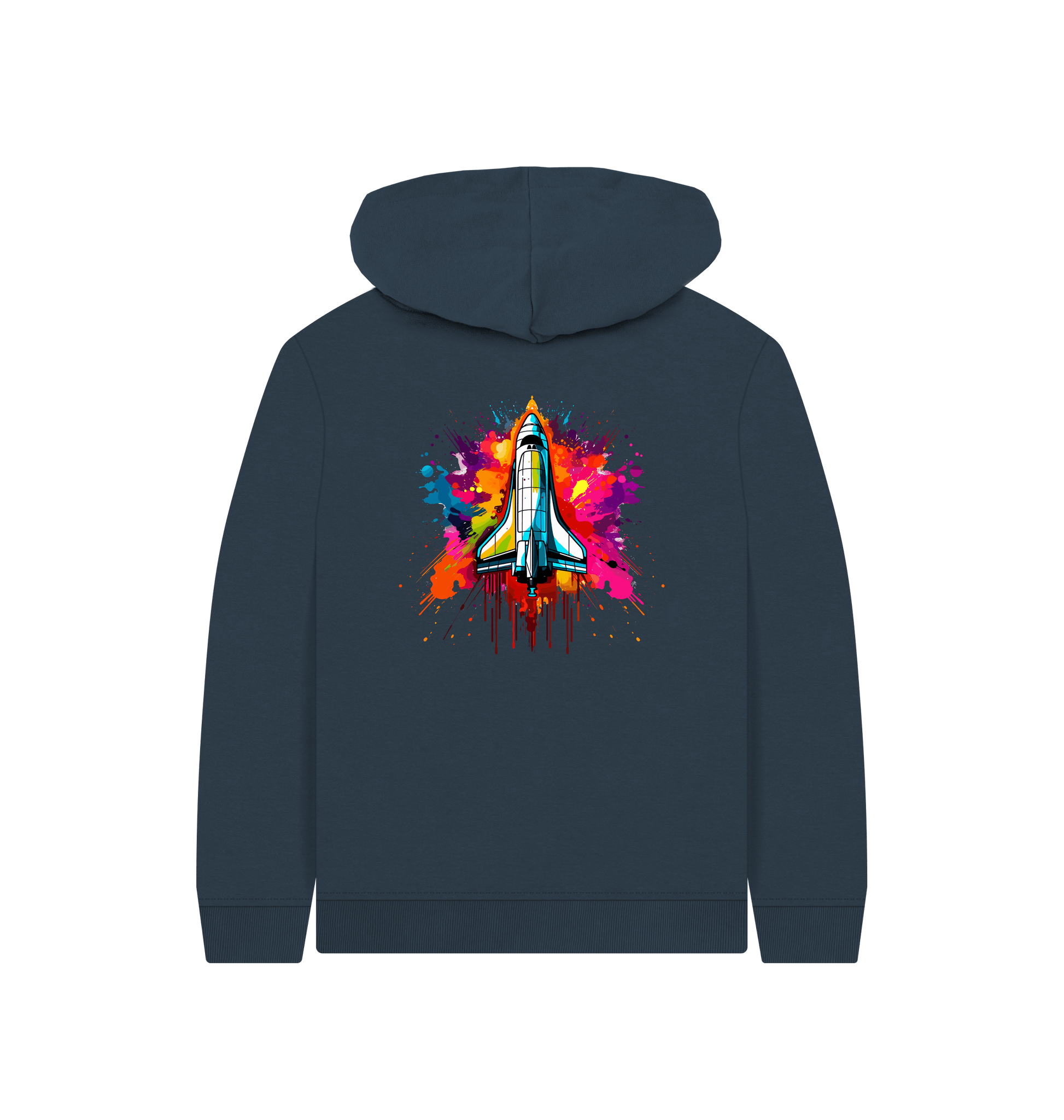 Navy Blue Printed Kids Hoodie