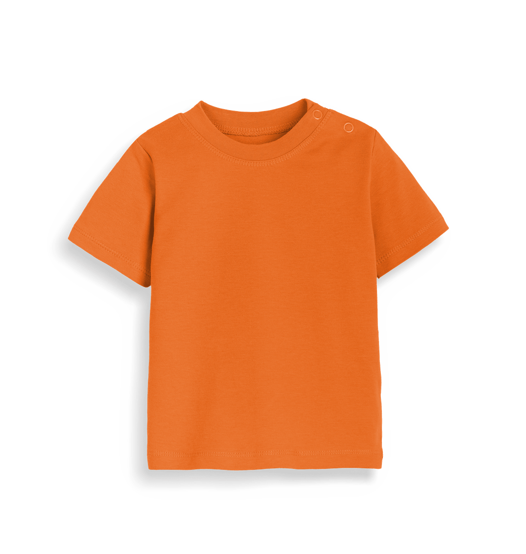 Orange cotton t-shirt with black trim