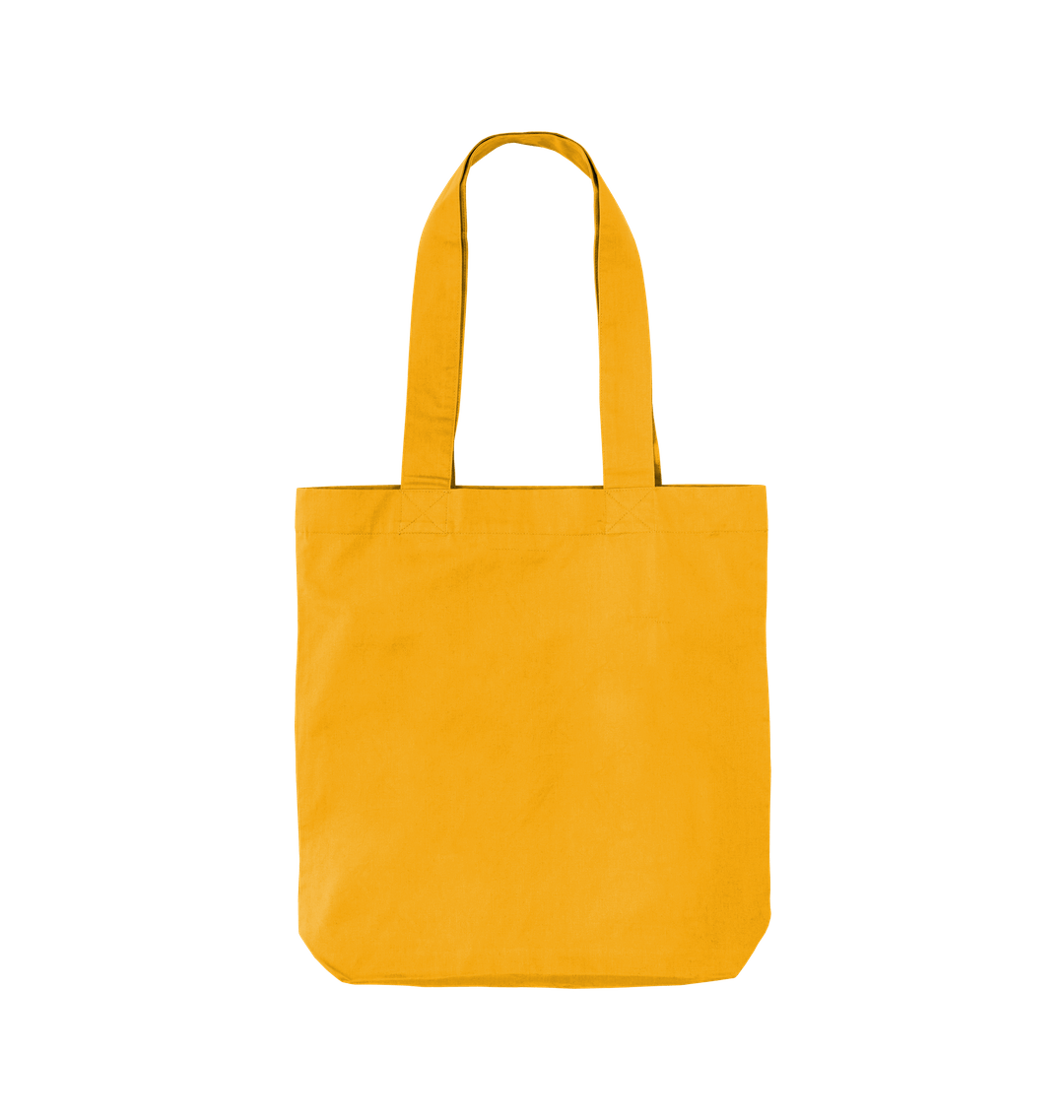 Yellow tote bag with long handles