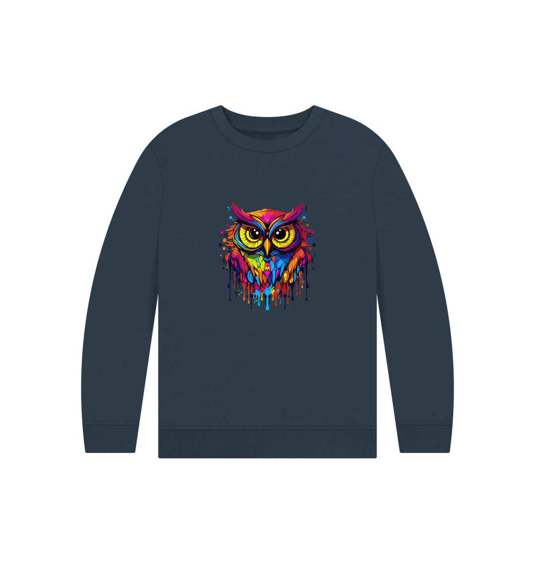 Colorful owl design sweatshirt