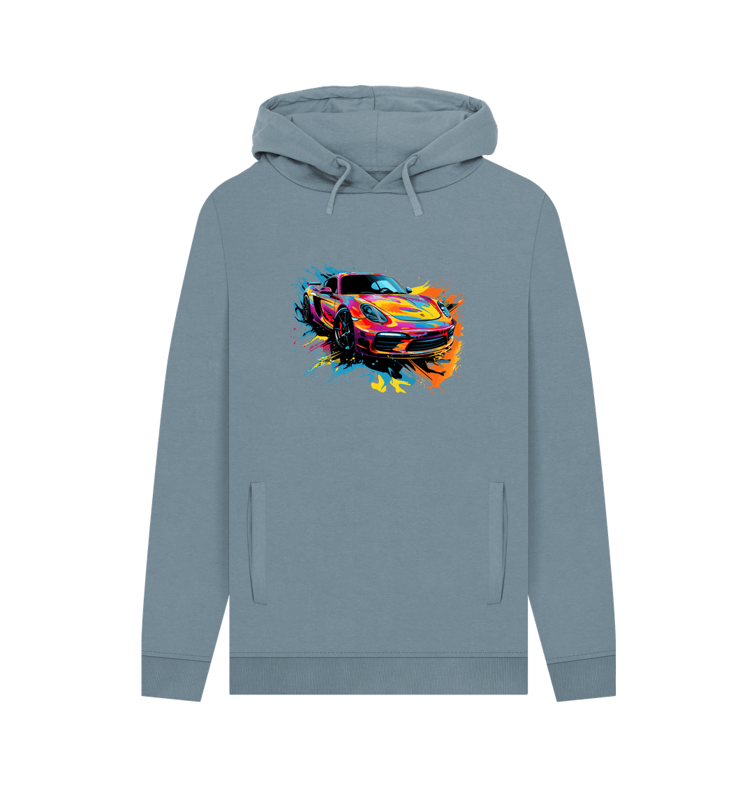 Stone Blue Printed Hoody