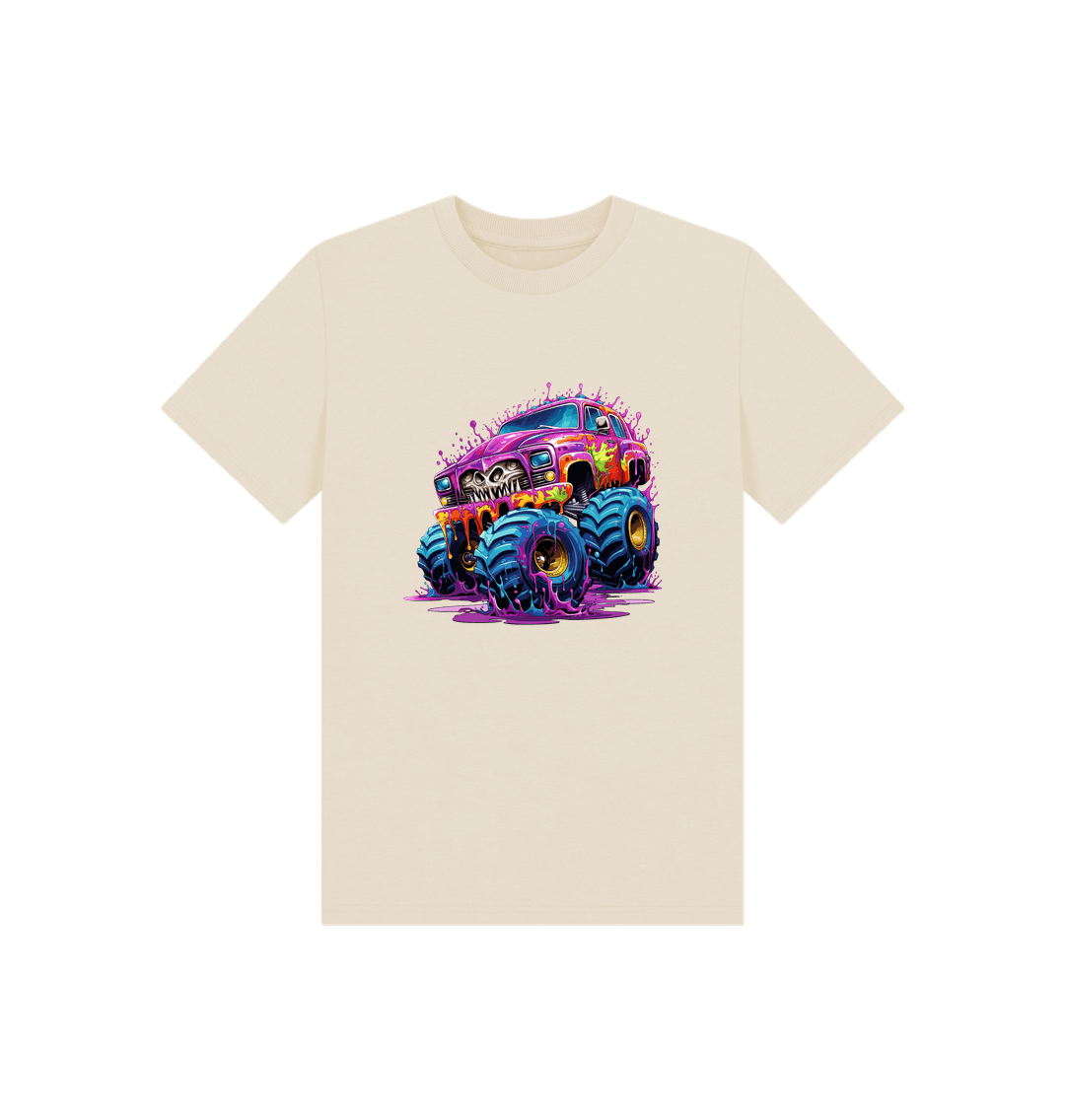 Cream t-shirt with monster truck graphic