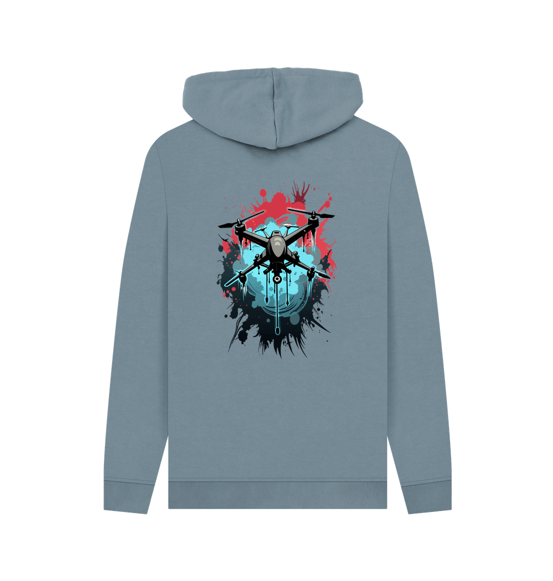 Stone Blue Printed Hoody