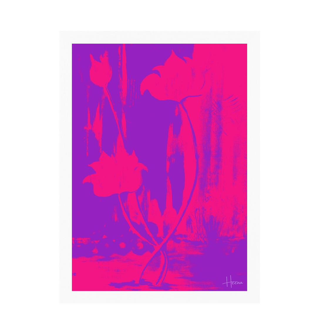 Abstract floral print on canvas