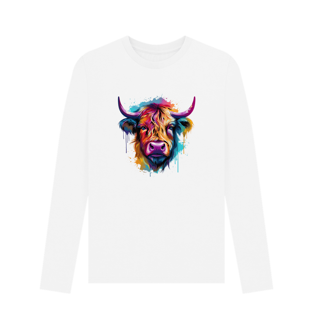 White Printed Long Sleeve T Shirt