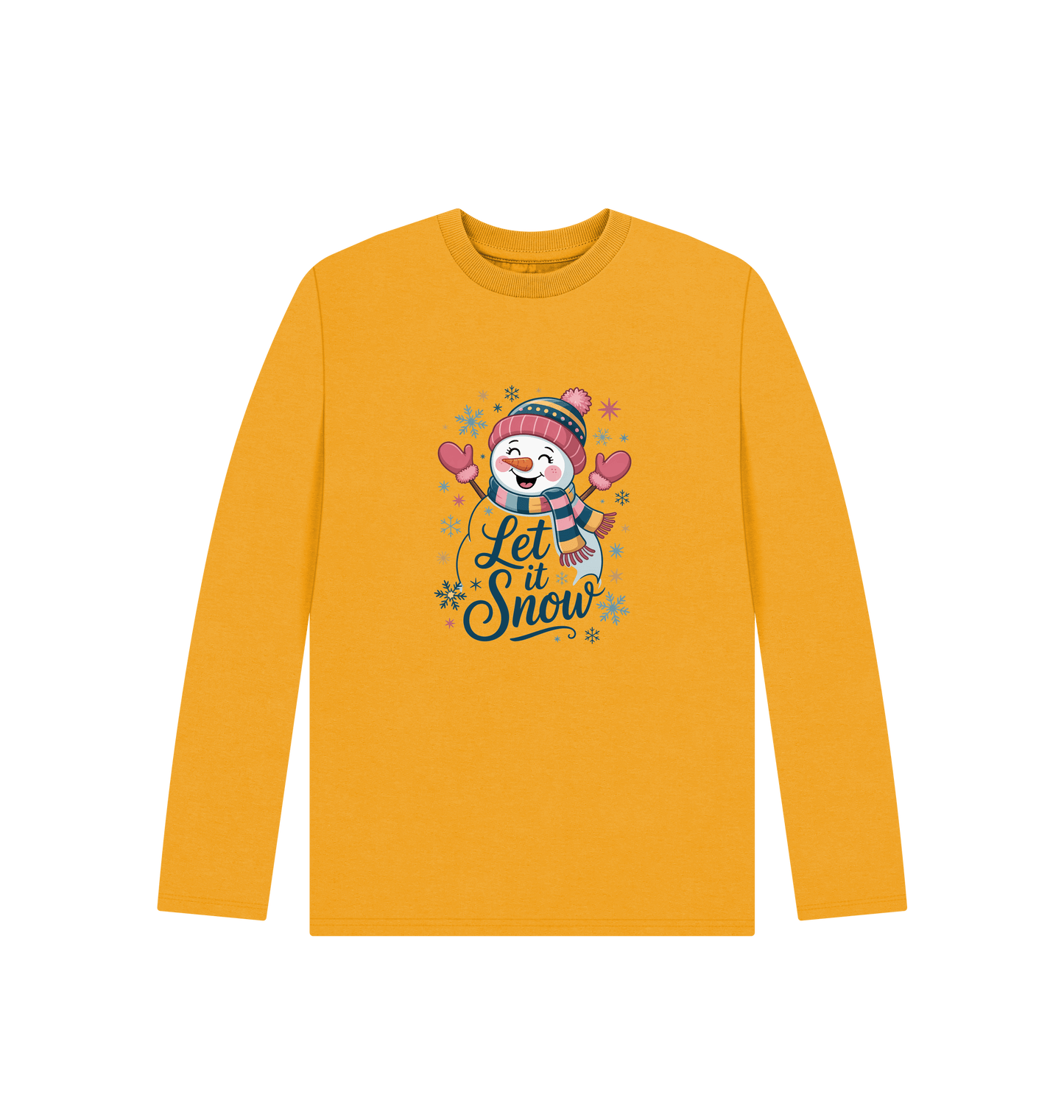Mustard Printed Kids T-Shirt Front