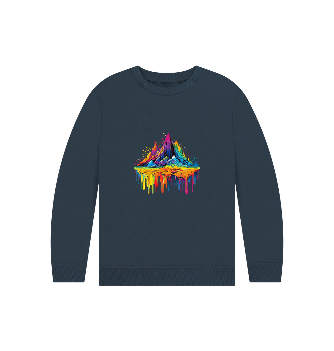Colorful mountain graphic sweatshirt