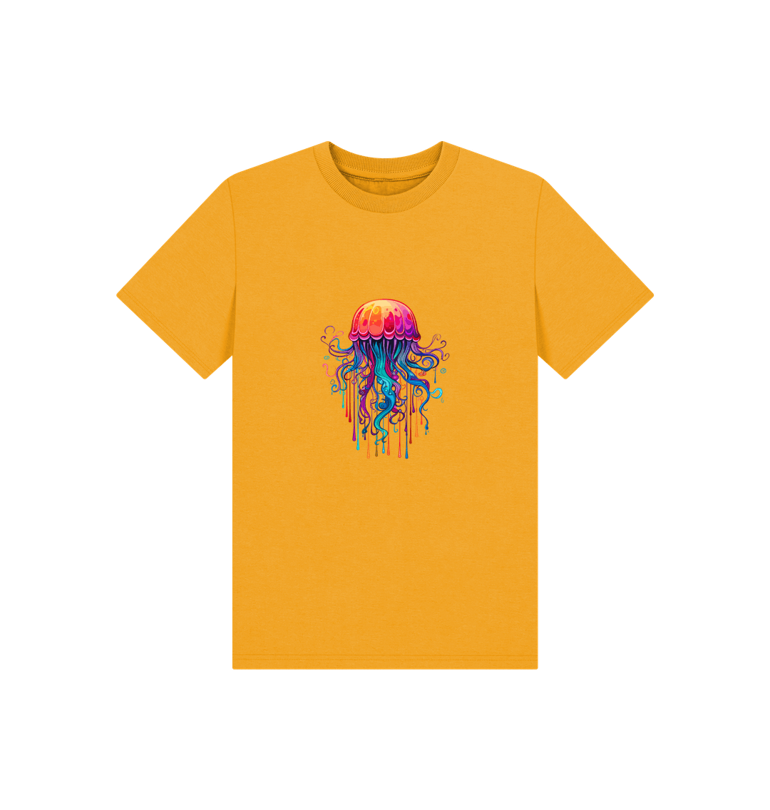Yellow t-shirt with jellyfish graphic