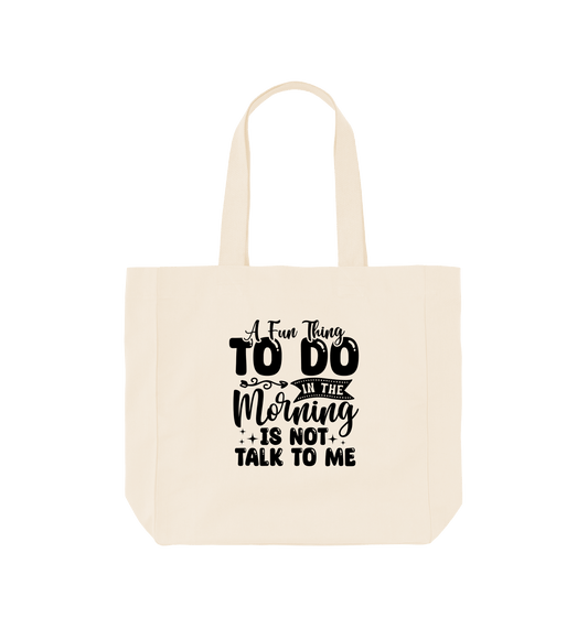 White tote bag with motivational text