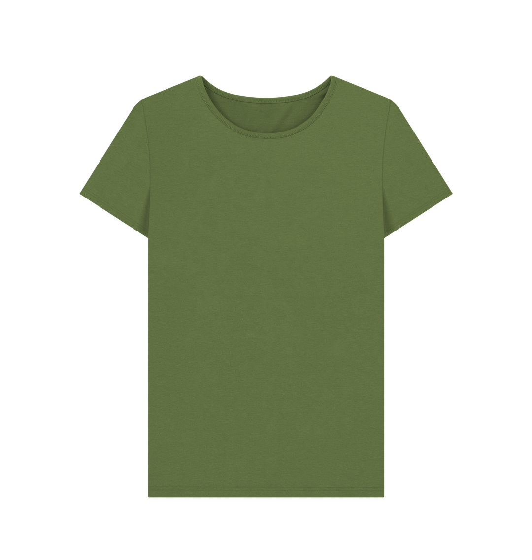 Khaki Plain Women's Crew Neck T-shirt