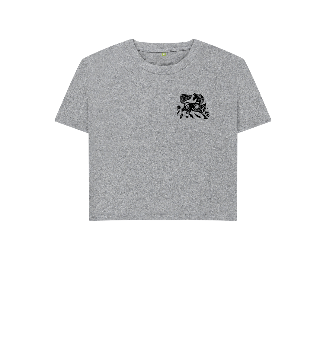 Gray t-shirt with horse graphic