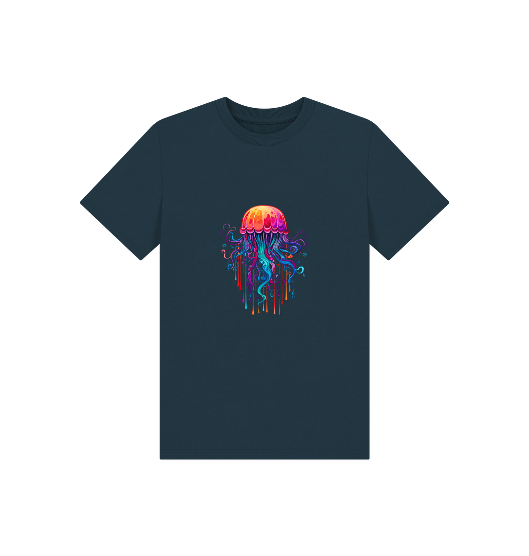 Dark blue t-shirt with jellyfish graphic