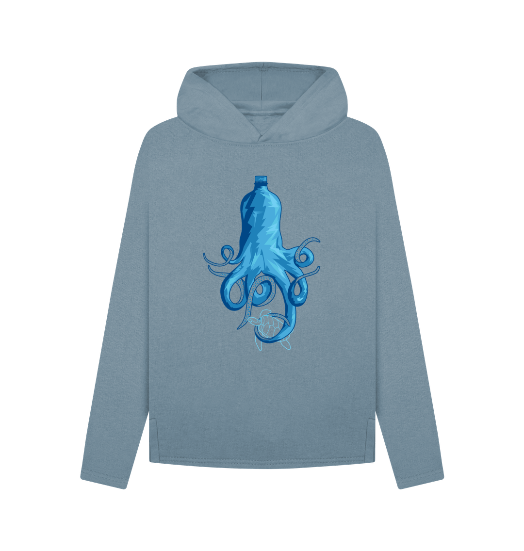 Blue hoodie with octopus design