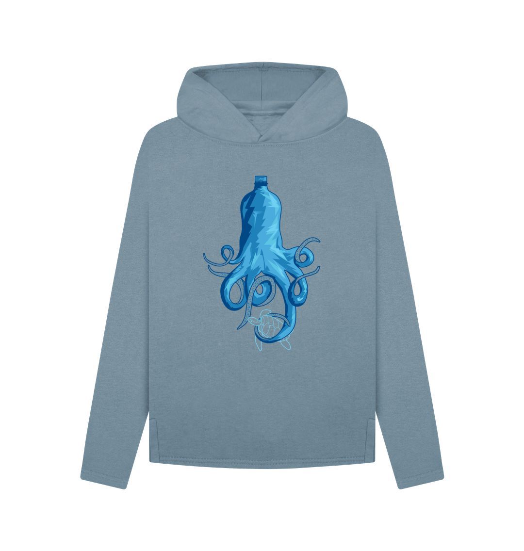 Blue hoodie with octopus design