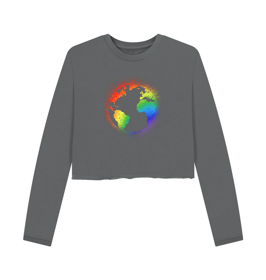 Slate Grey Printed Boxy Jumpers