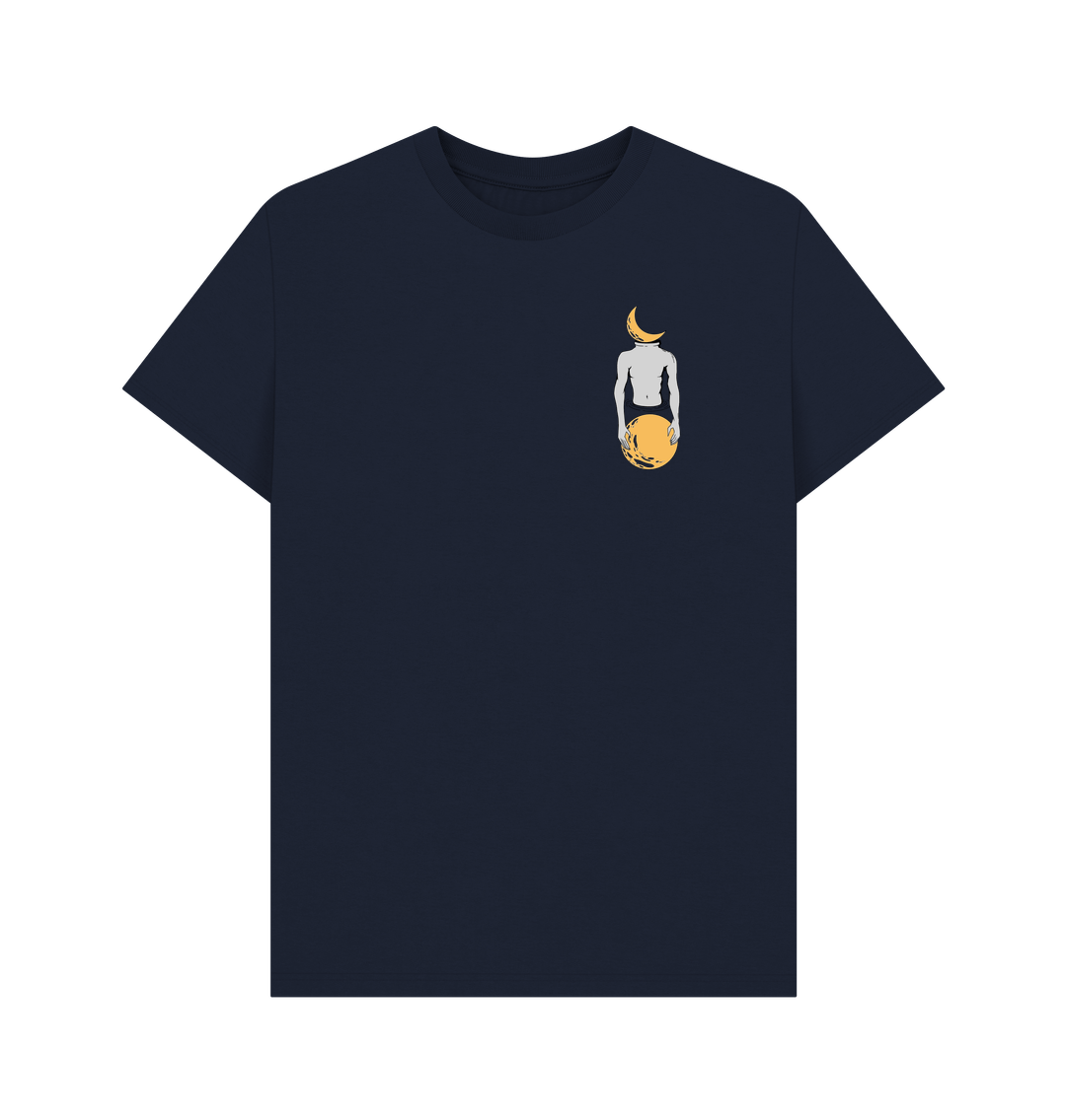 Navy blue t-shirt with minimalist design
