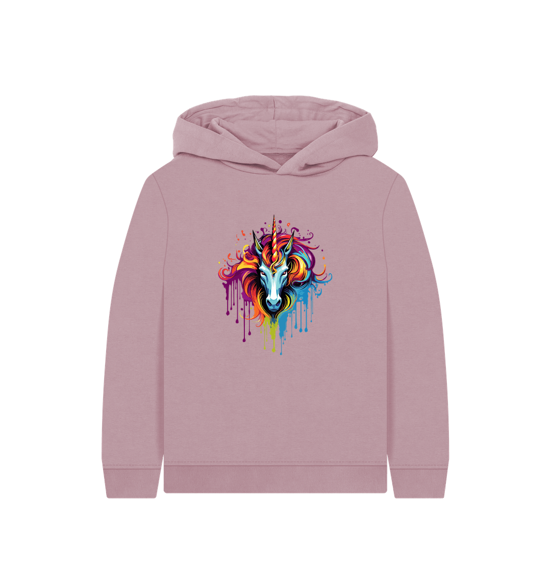 Mauve Printed Kids Hoodie