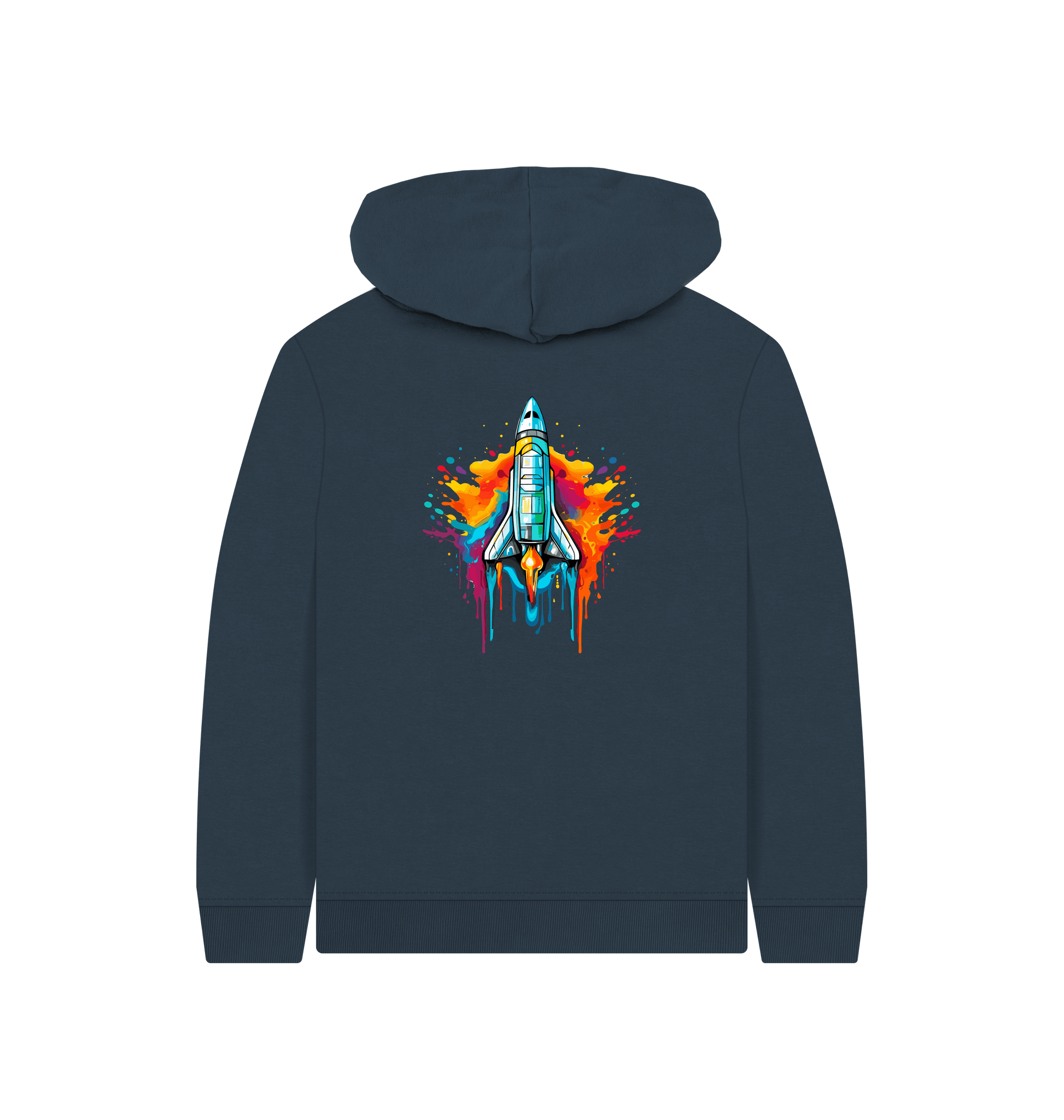 Navy Blue Printed Kids Hoodie