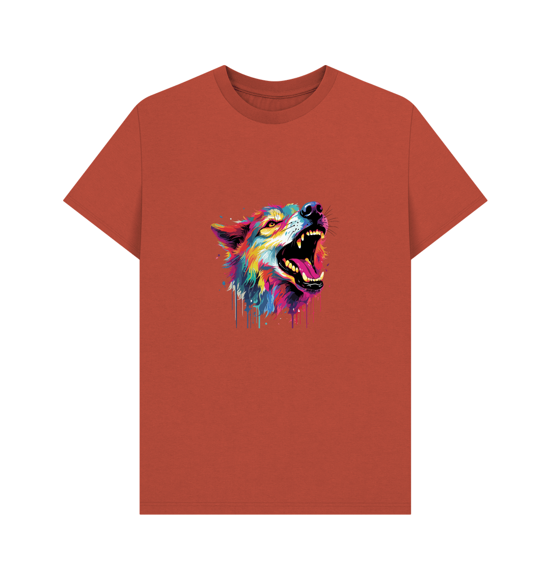 Colorful wolf graphic t-shirt