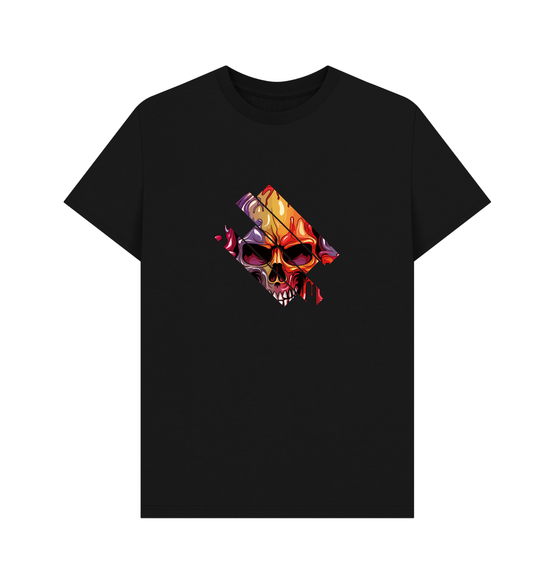 Black t-shirt with skull graphic