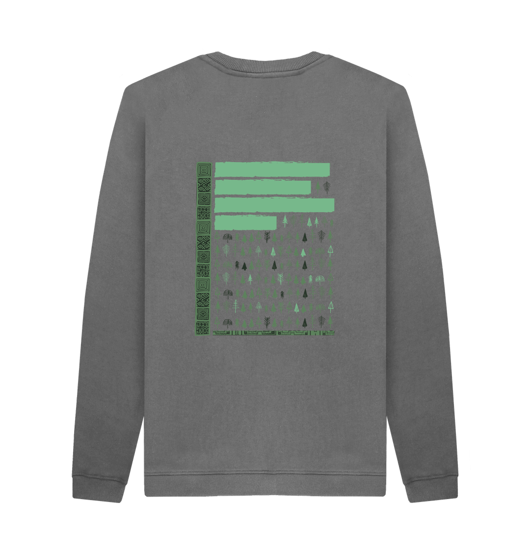 Slate Grey Printed Sweater Back