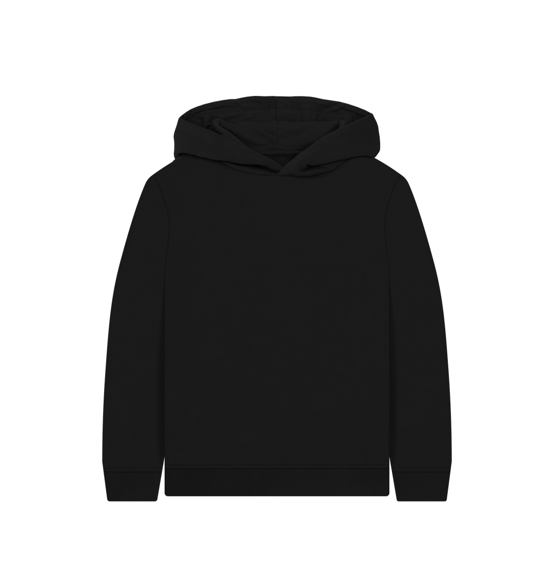 Black Printed Kids Hoodie
