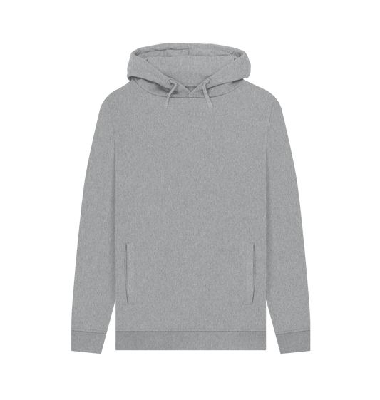 Gray hoodie with drawstrings and pockets