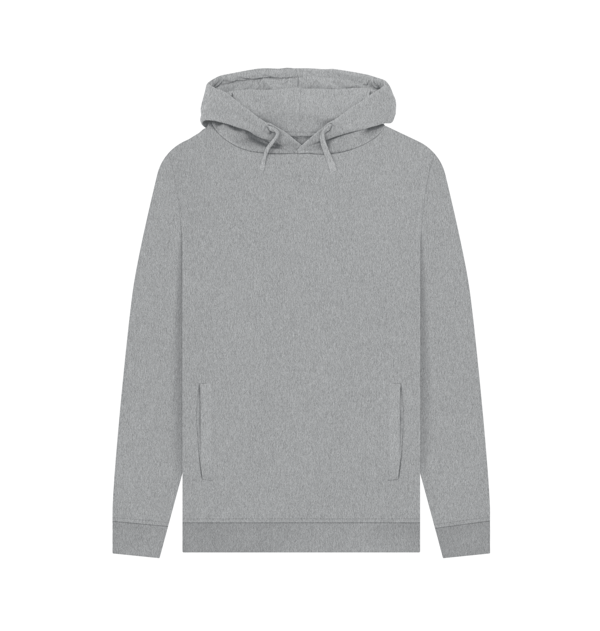 Gray hoodie with drawstrings and pockets