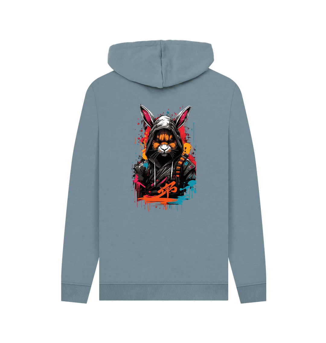 Stone Blue Printed Hoody