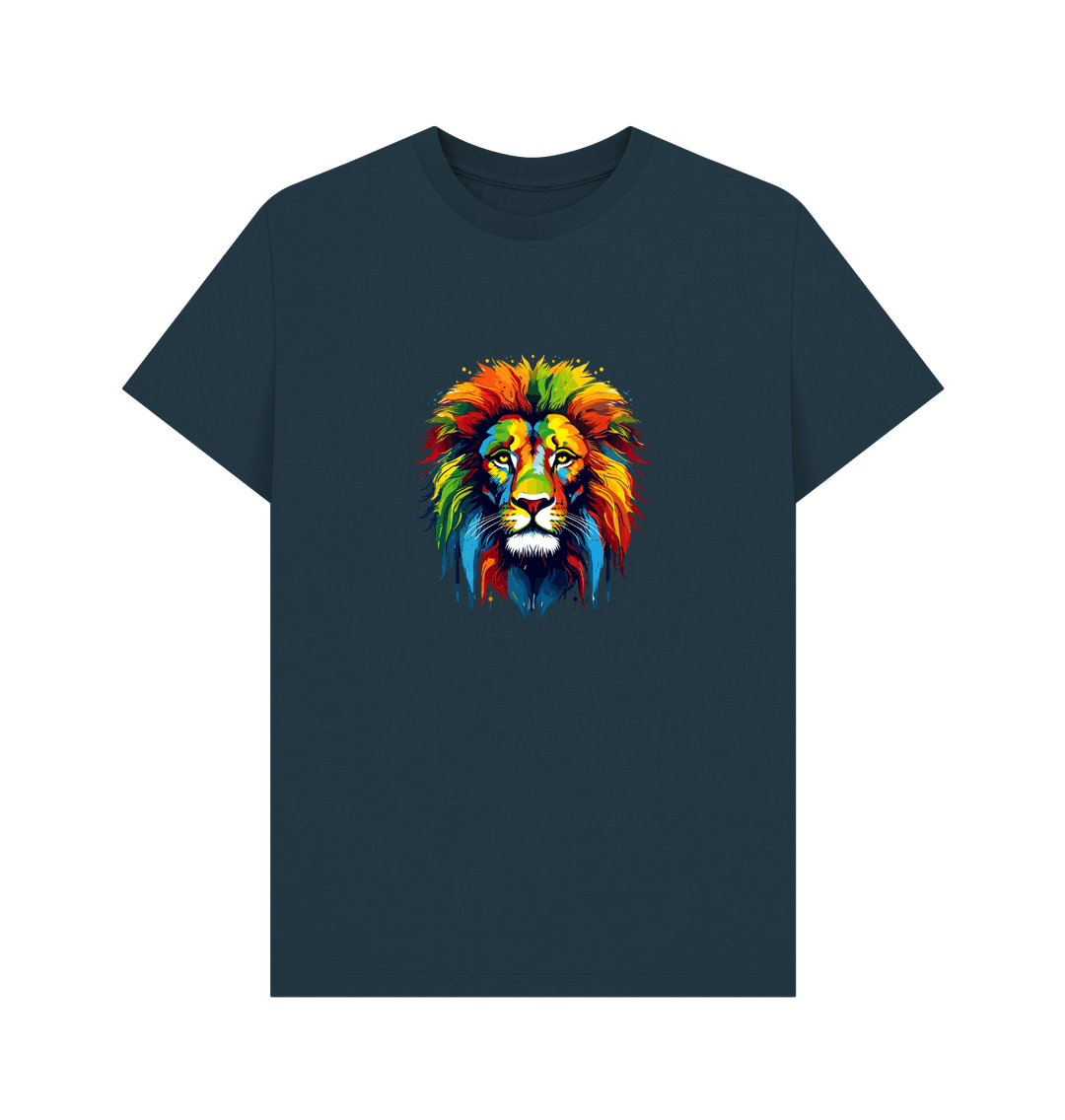 Colorful lion graphic t-shirt
