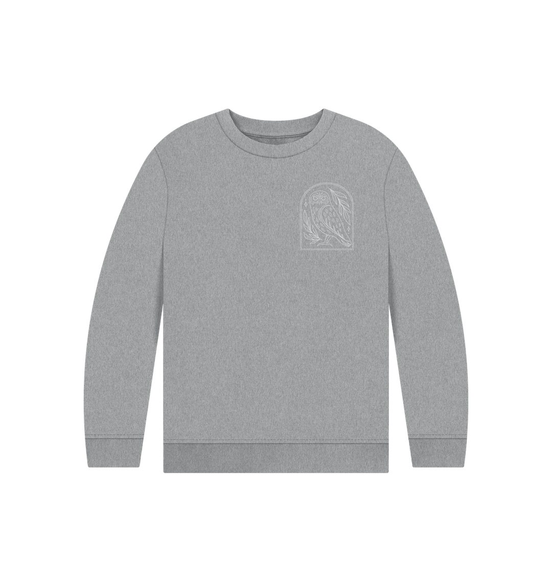 Gray crewneck sweatshirt with bird design