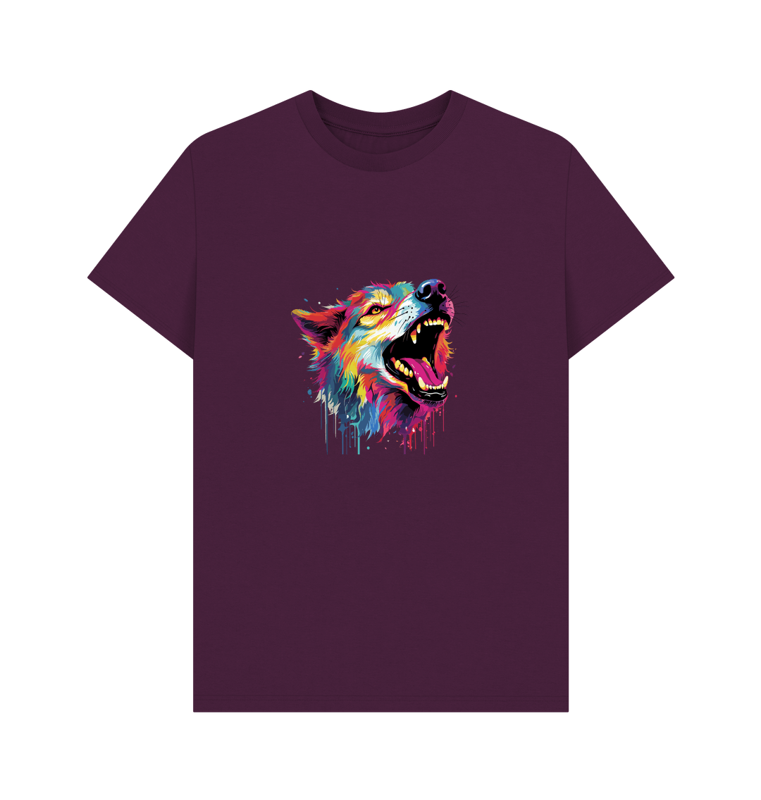 Colorful wolf graphic t-shirt
