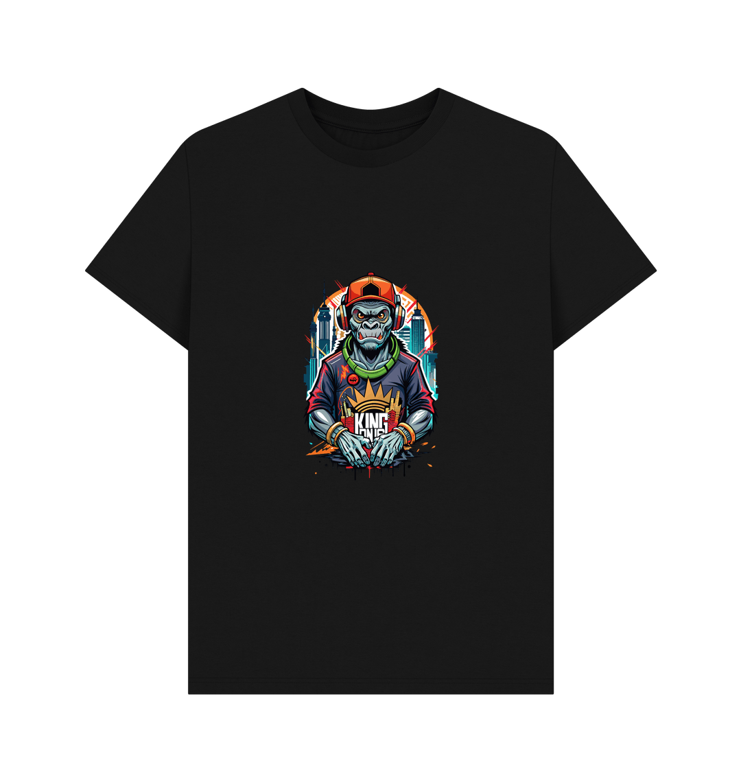 Black t-shirt with monkey graphic