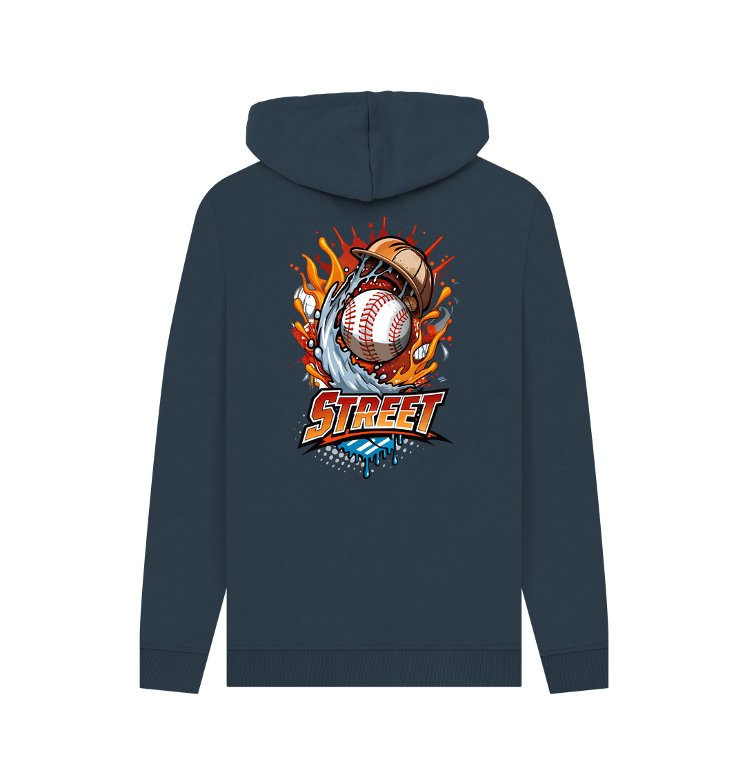 Baseball-themed hoodie with "STREET" text