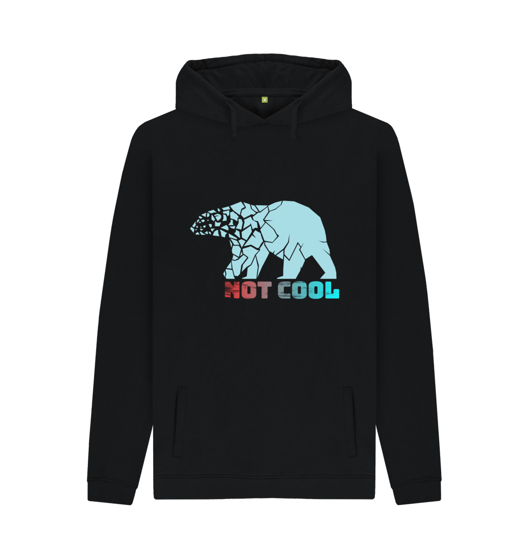 Black hoodie with bear and text design
