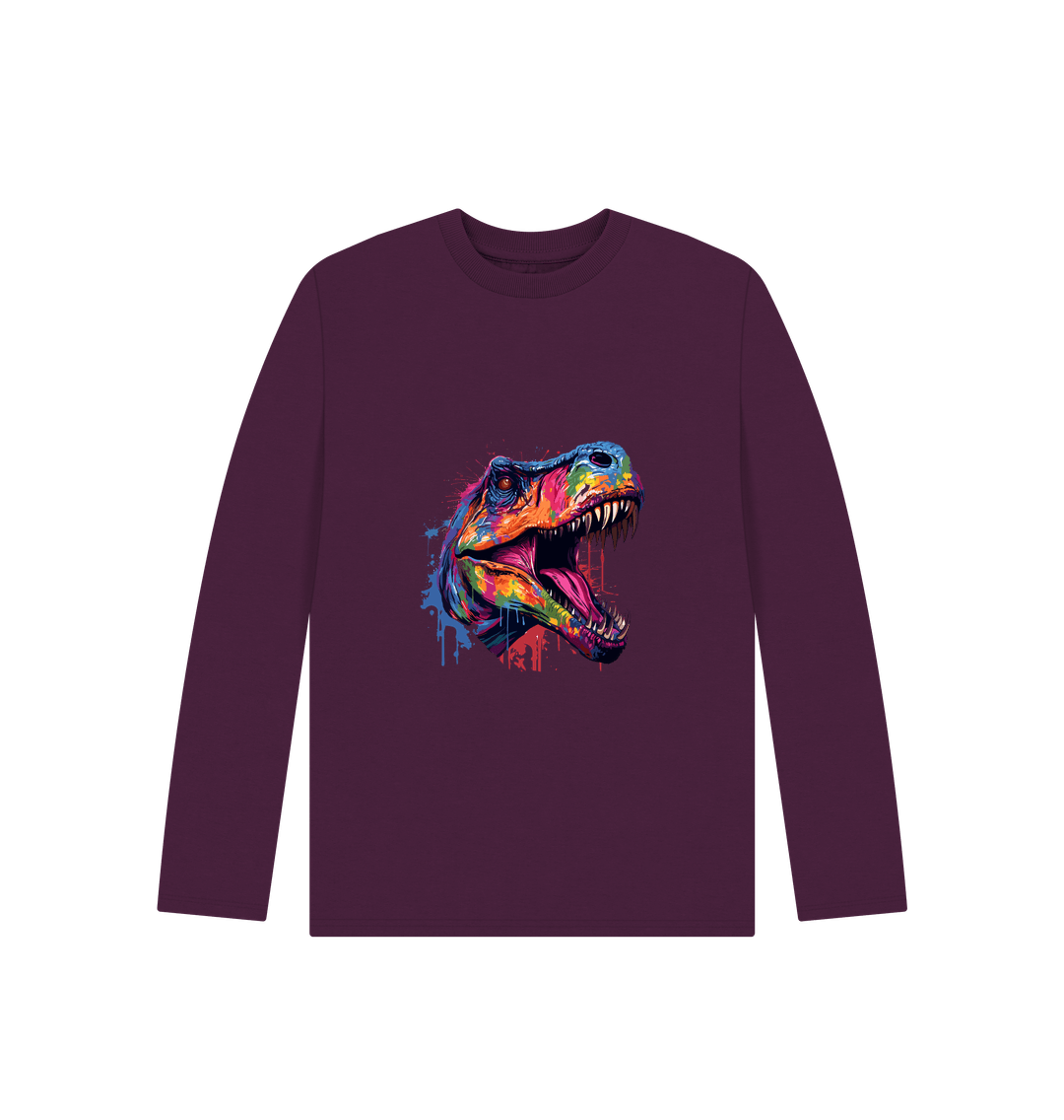 Colorful dinosaur long-sleeve t-shirt