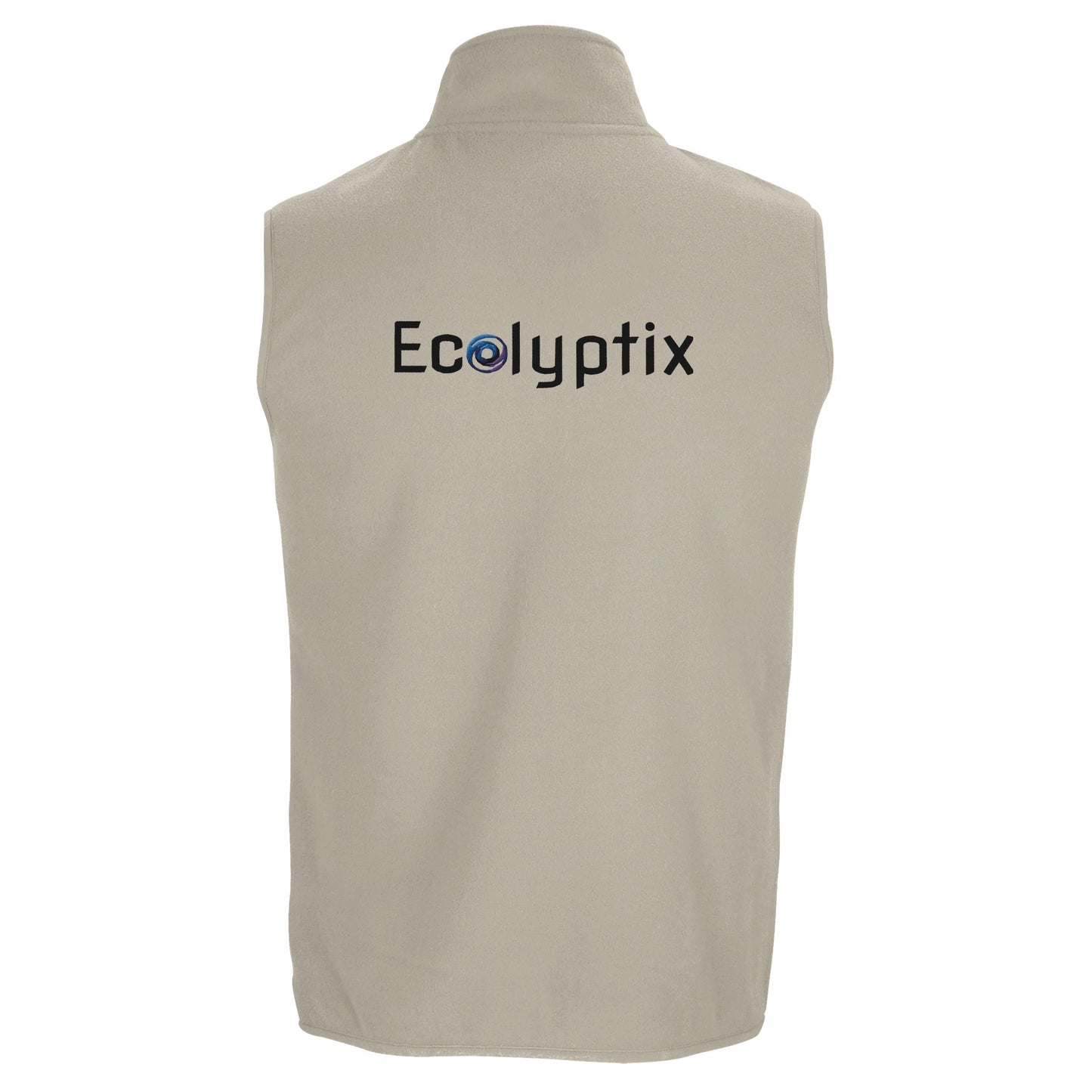 Beige fleece vest with "Ecolyptix" logo