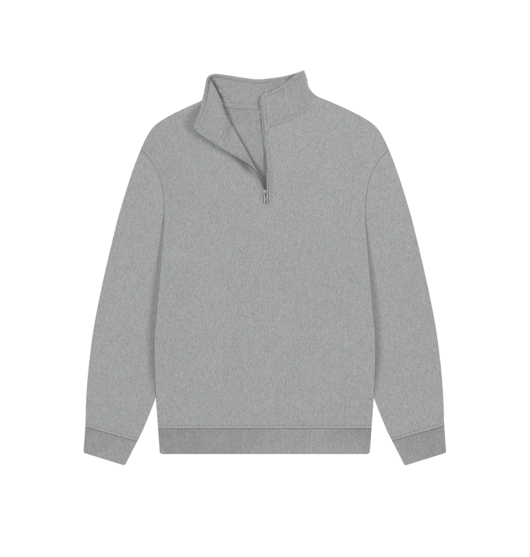 Athletic Grey Plain Women's Quarter-zip Sweatshirt
