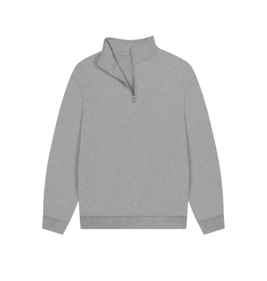 Gray half-zip sweatshirt