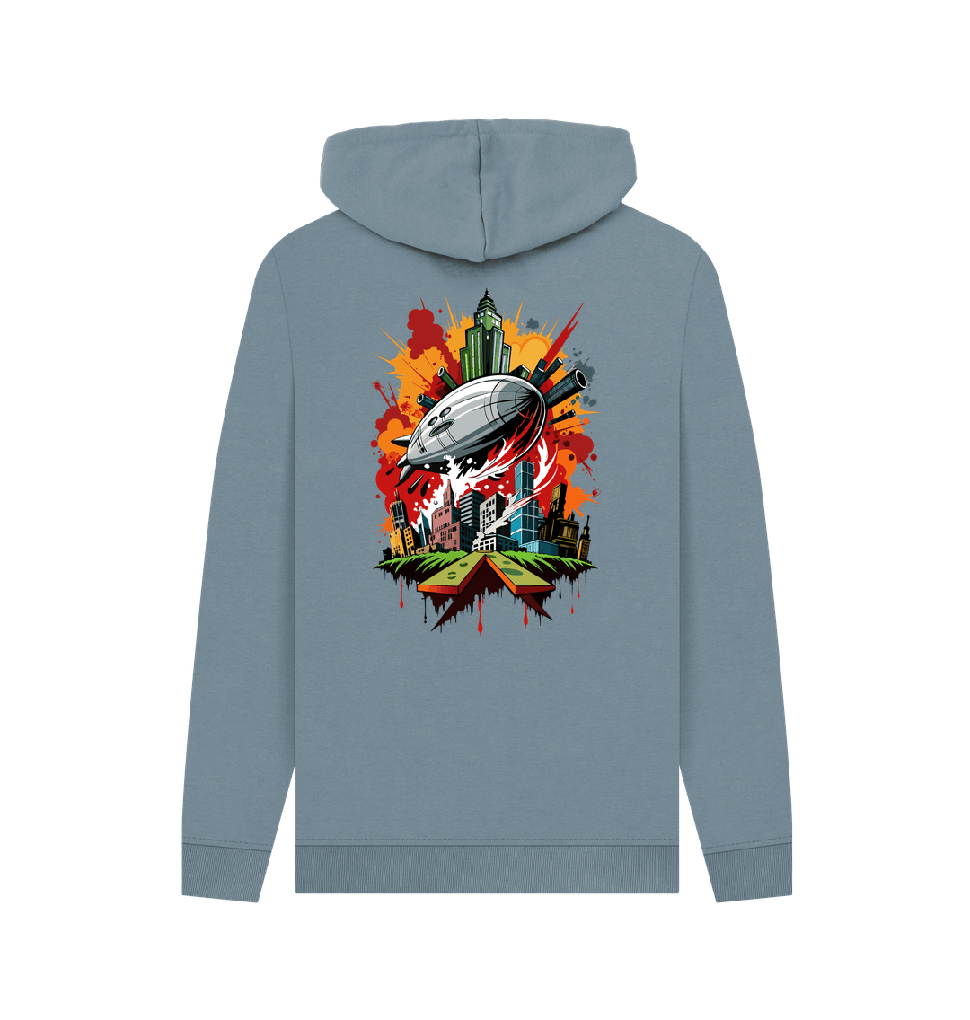 Stone Blue Printed Hoody