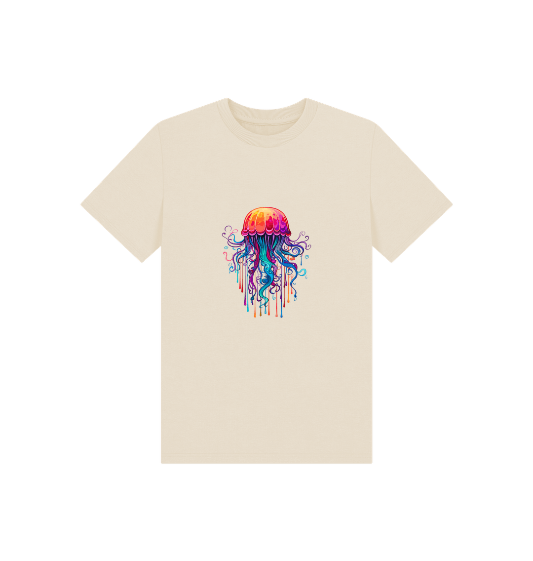 Cream-colored t-shirt with jellyfish graphic