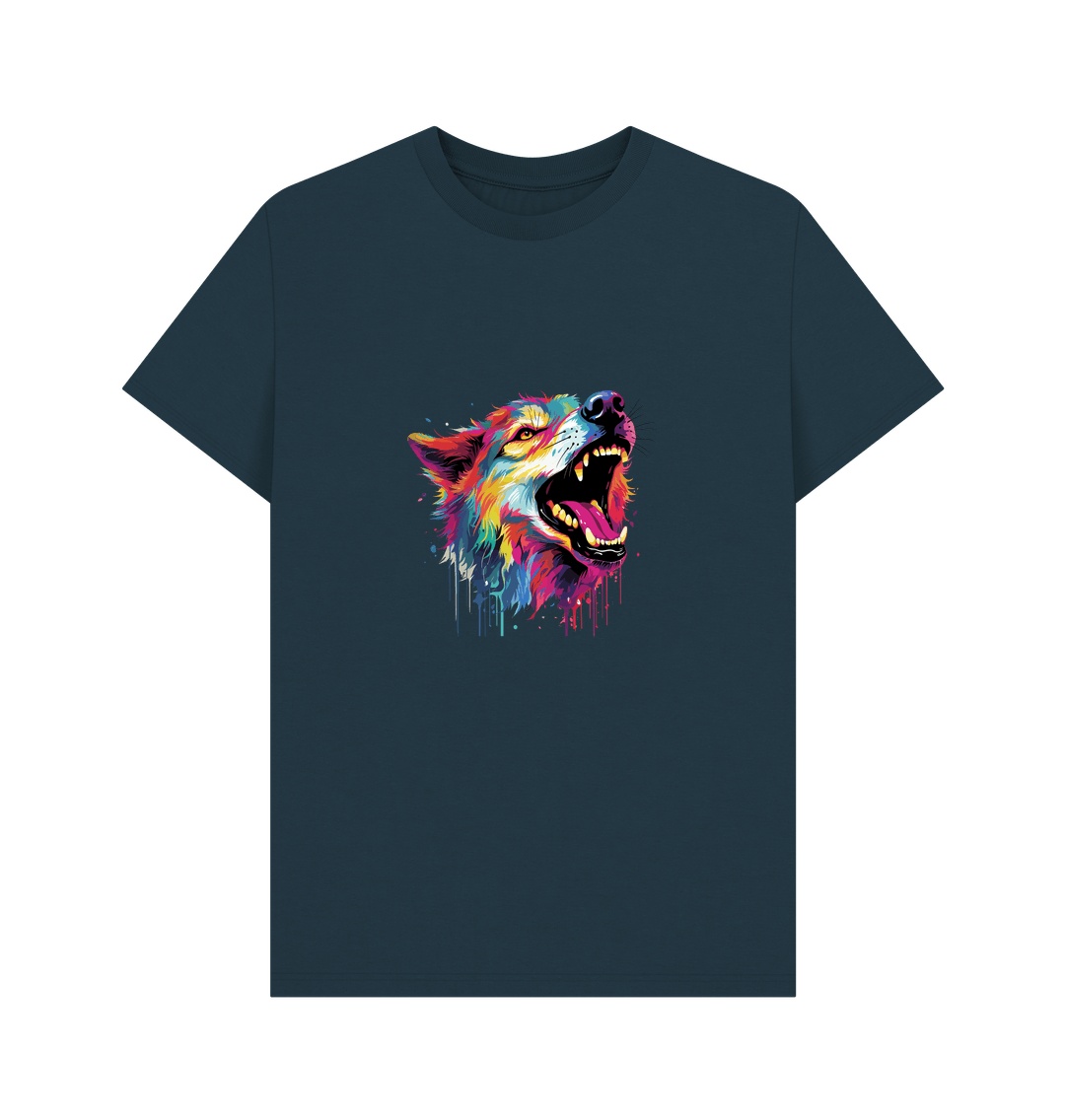 Colorful wolf graphic t-shirt