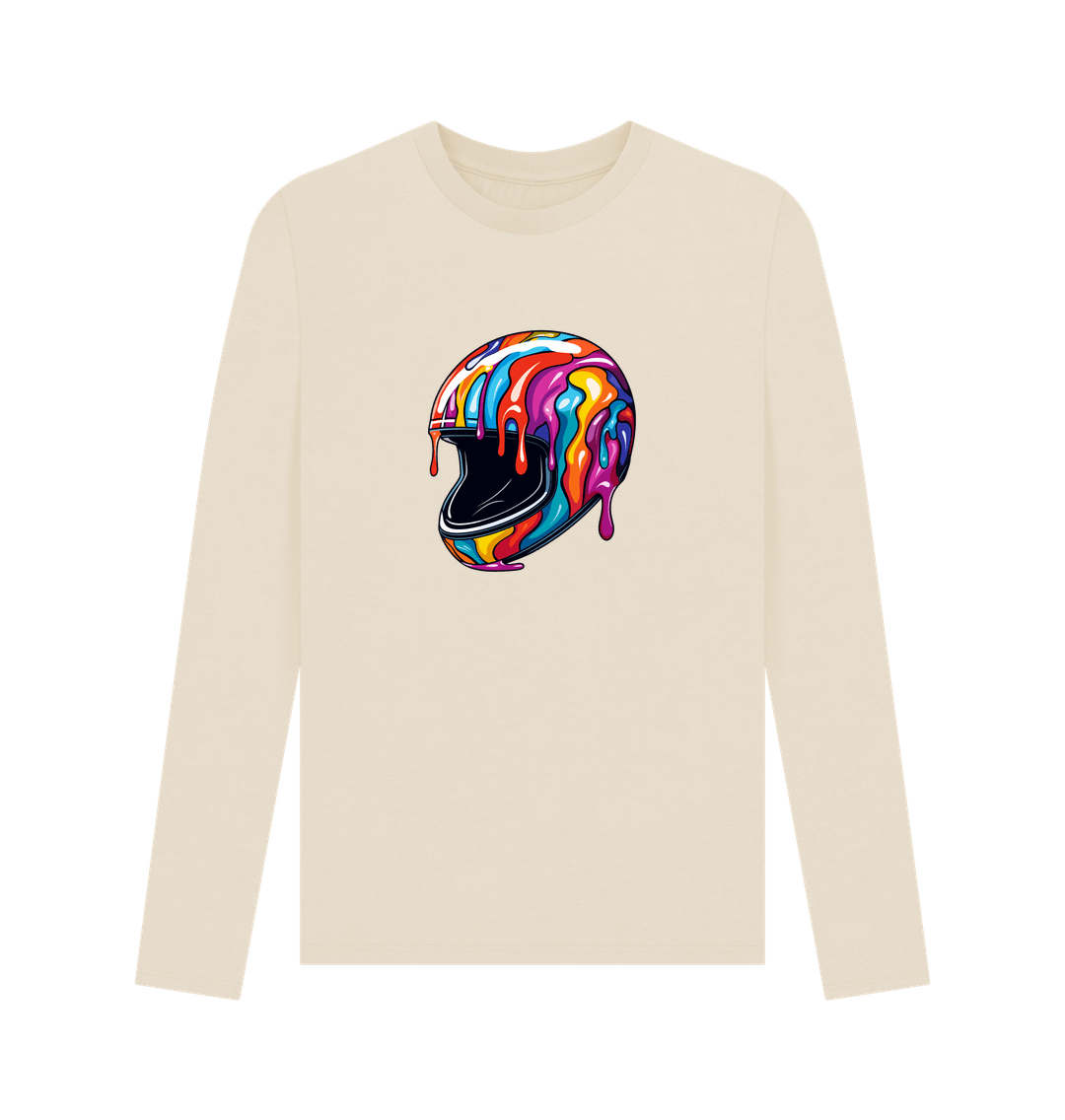 Long-sleeved t-shirt with colorful helmet graphic