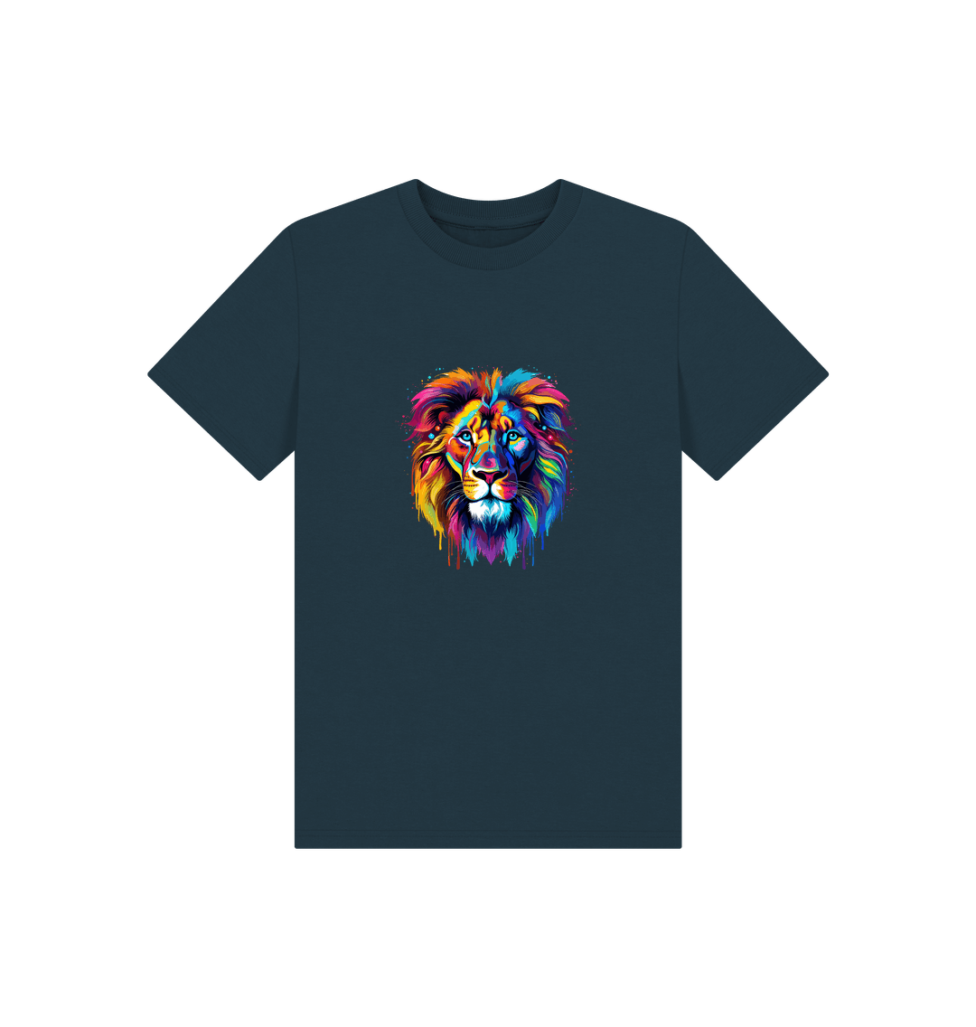 Colorful lion graphic t-shirt