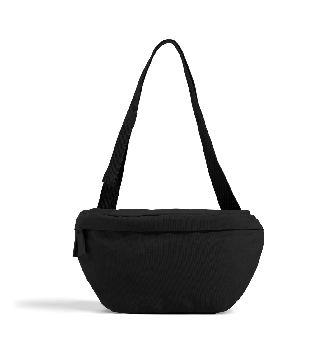 Black crossbody bag with adjustable strap