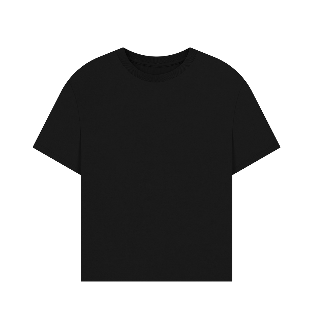 Black Plain Women's Oversized Tee