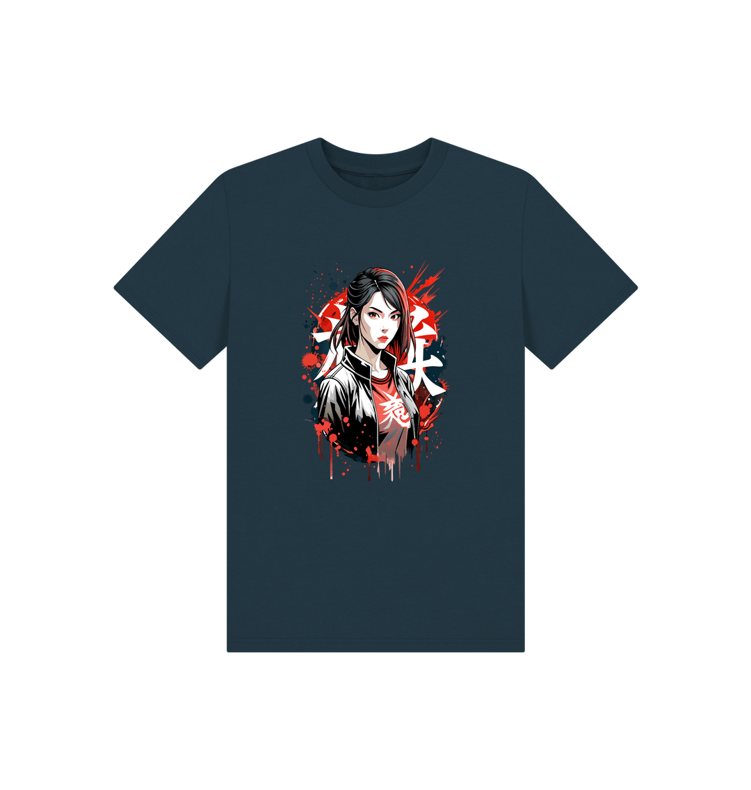 Dark blue t-shirt with anime-style character (person)