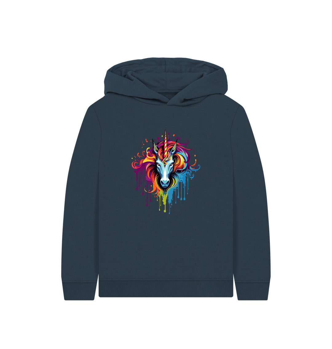 Navy Blue Printed Kids Hoodie