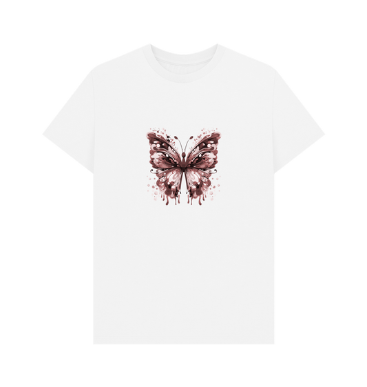 White t-shirt with butterfly design